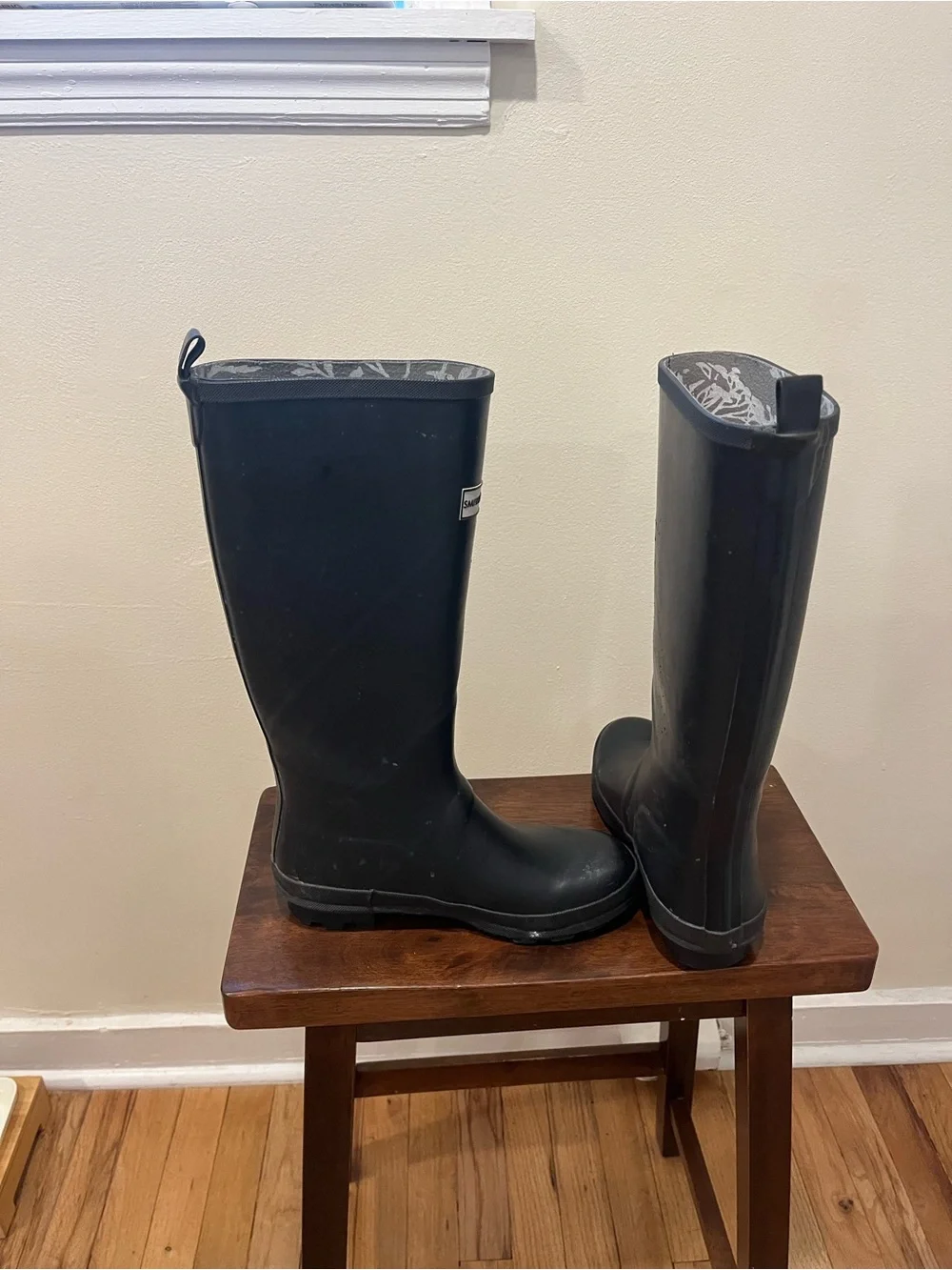 Pair of black rain boots